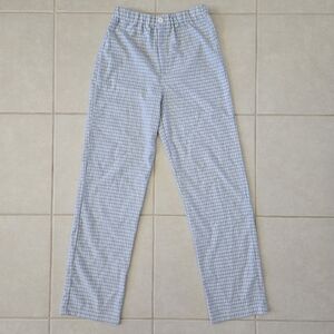Brandy Melville John Galt S Baby Blue Casual Plaid Pants High Waisted Wide Leg